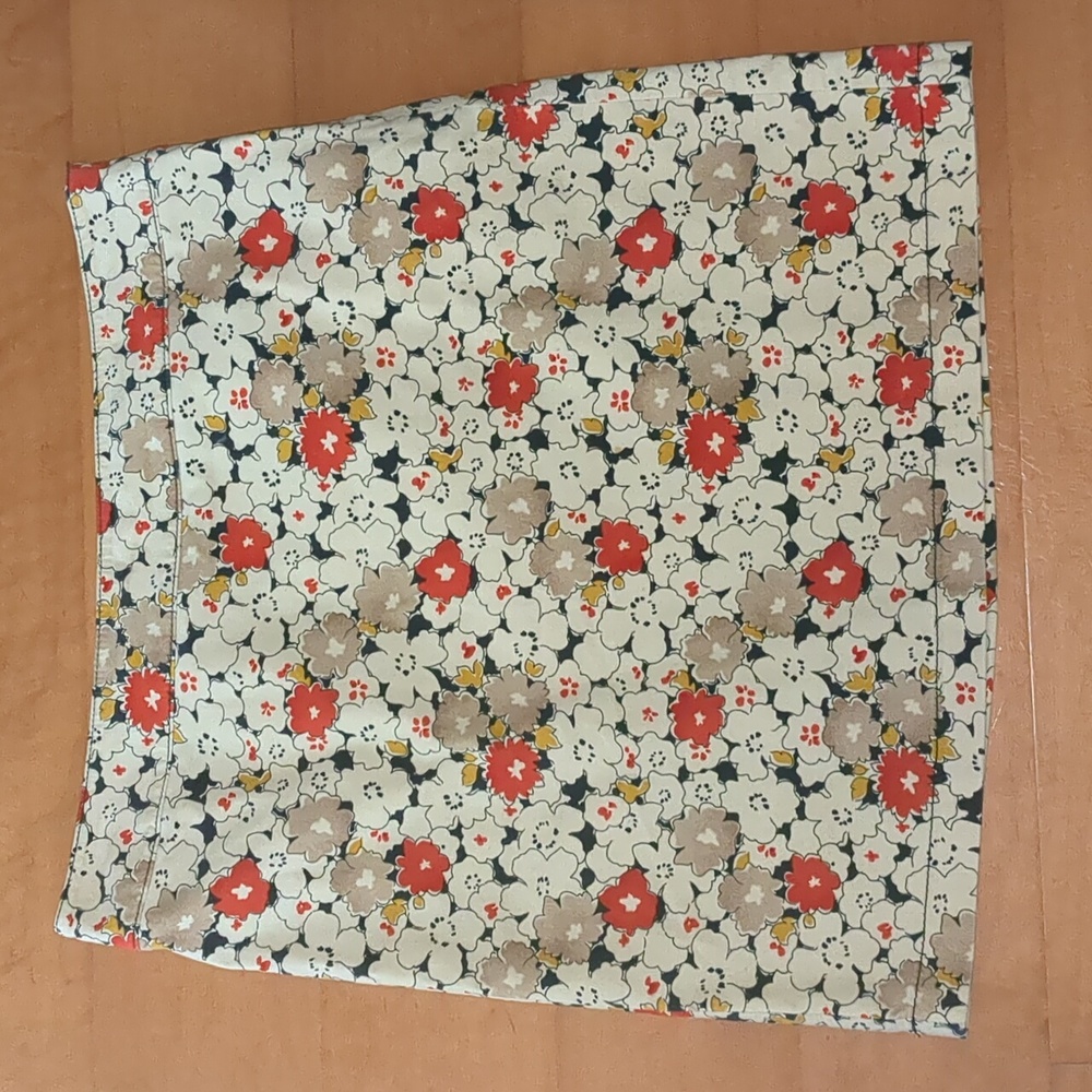 Ann Taylor Loft Brush Cotton Flowered Skirt